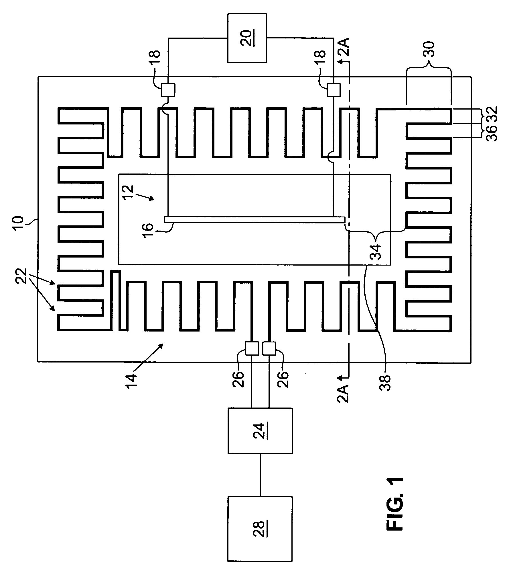 Semiconductor test device with heating circuit