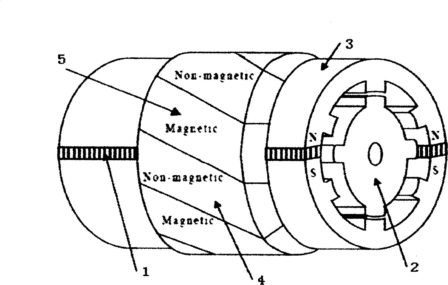 Wide governing, double salient pole, mixed excitation brushless dynamo and weak magnet control method thereof