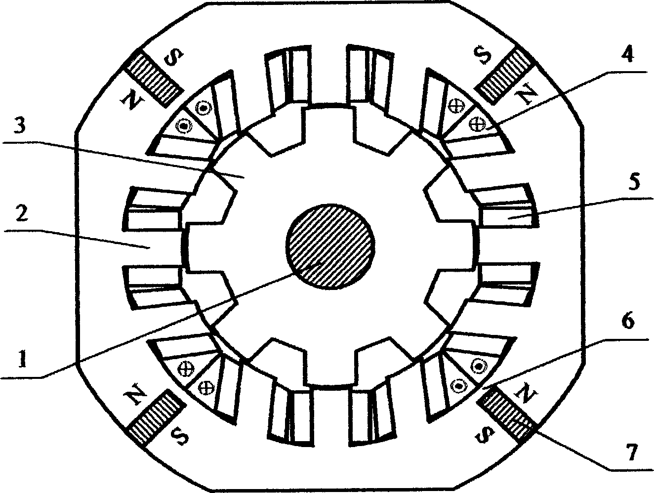 Wide governing, double salient pole, mixed excitation brushless dynamo and weak magnet control method thereof