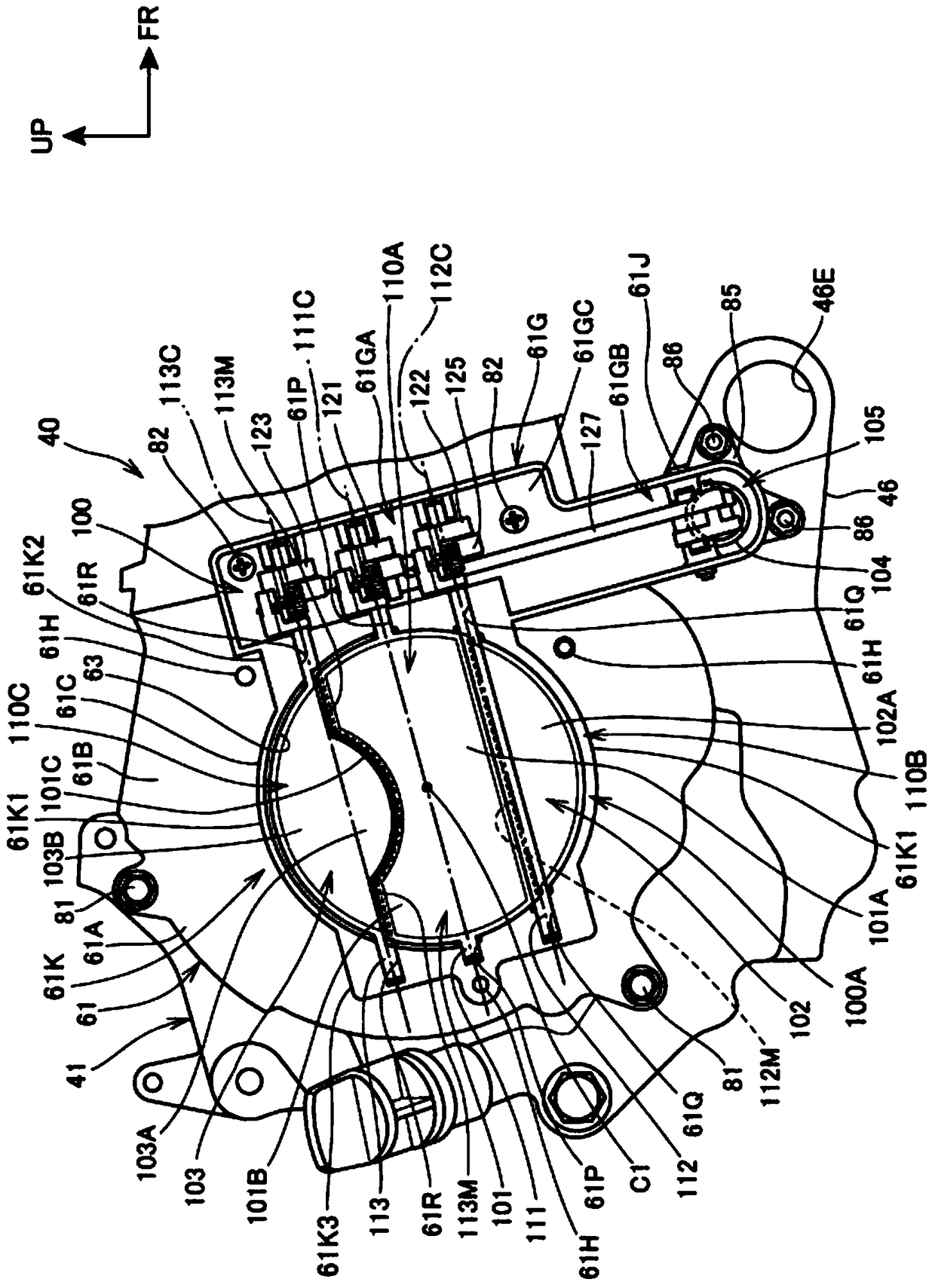 Cooling device for unit oscillating internal combustion engines