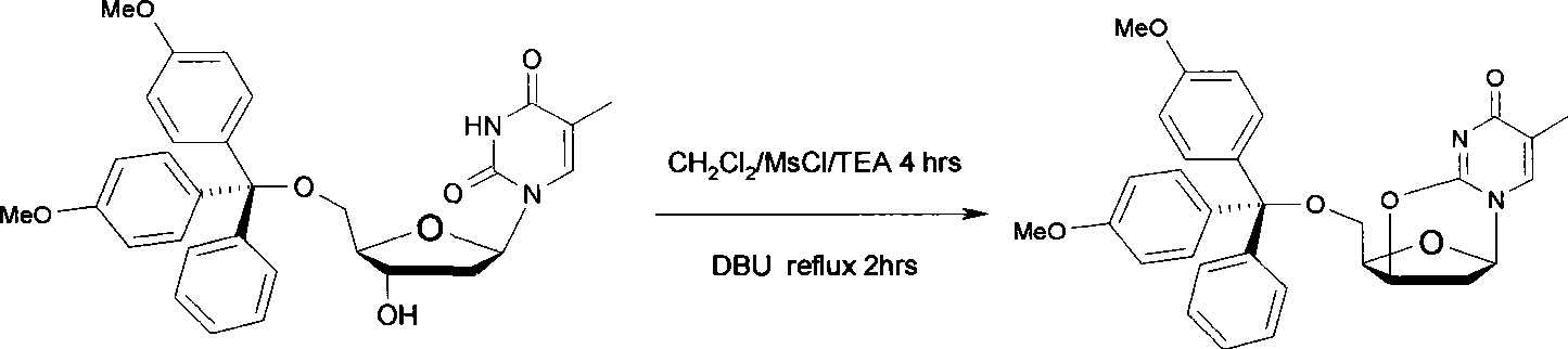 Method for synthesizing positive electron radioactive imaging agent labeled precursor thymidine derivative