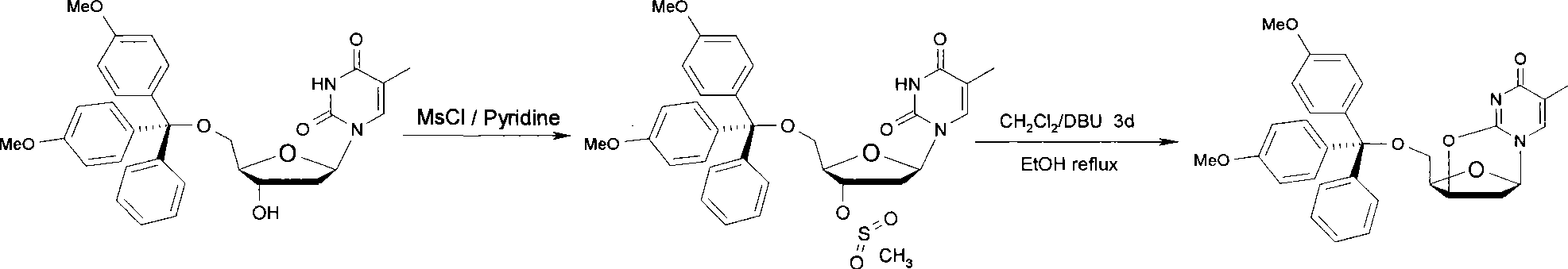 Method for synthesizing positive electron radioactive imaging agent labeled precursor thymidine derivative