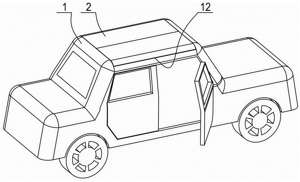 A rain-shielding device when a car enters and exits a car door