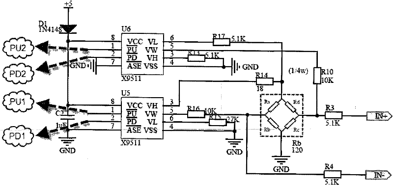 Remote zero setting circuit and method for resistance-type strain measurement