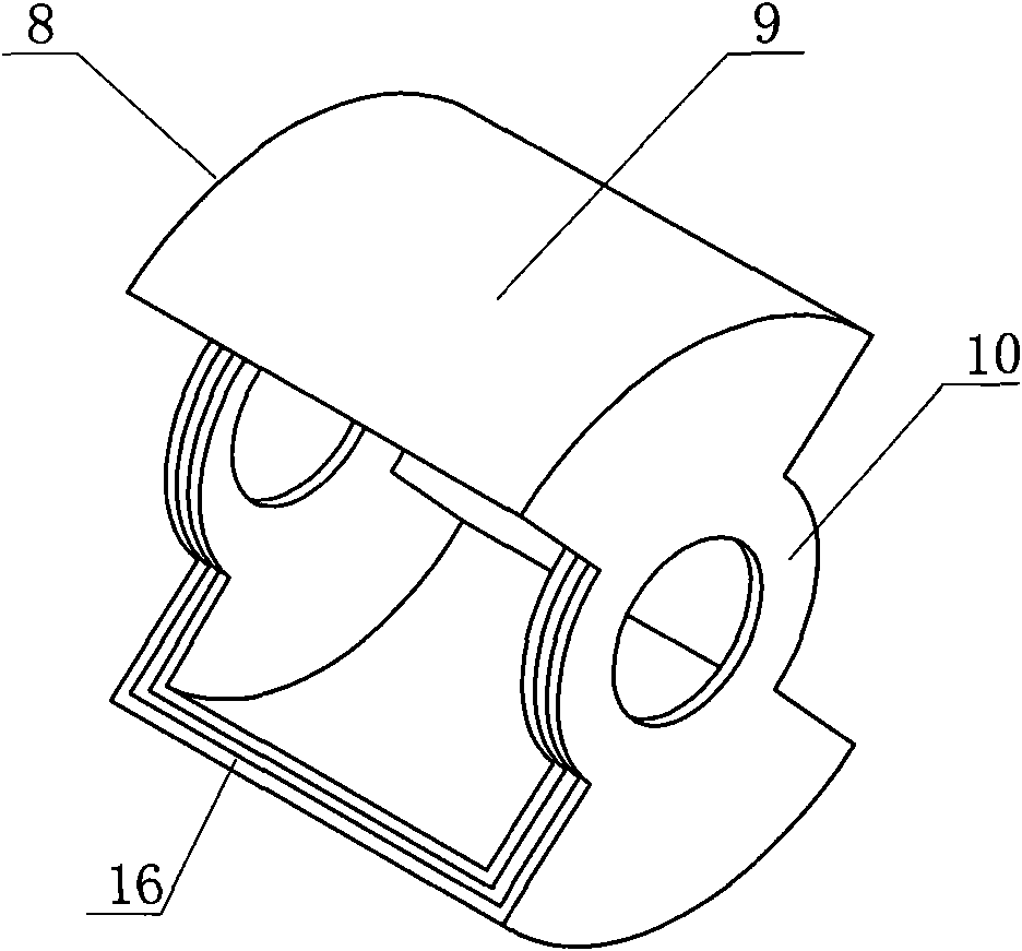 Rotary shielding device for tubular permanent magnet