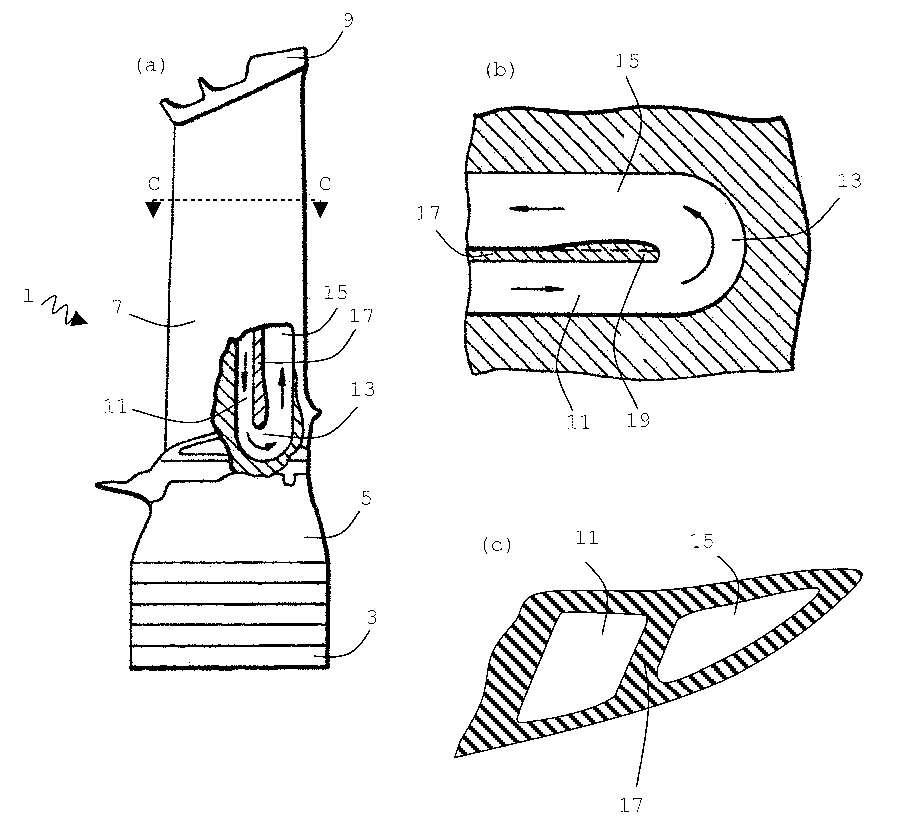 Cooled aerofoil blade or vane