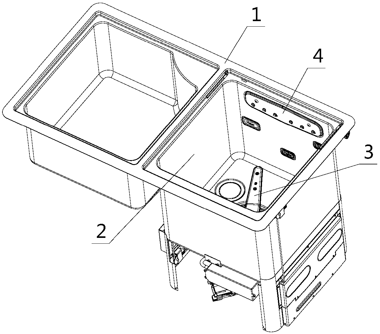 Spraying structure of sink dishwasher