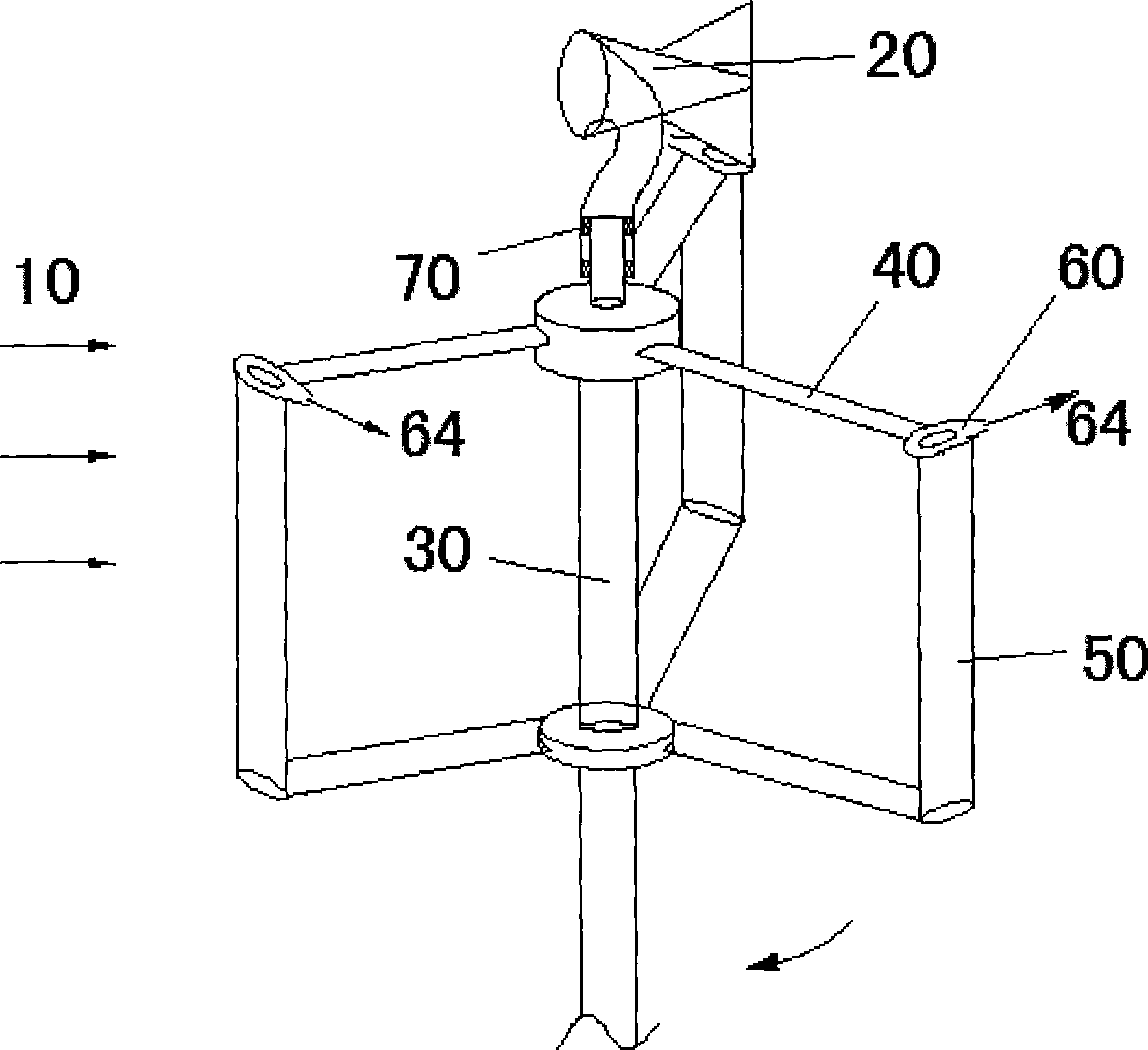 Passive jet method and device for enhancing vertical shaft wind mill performance