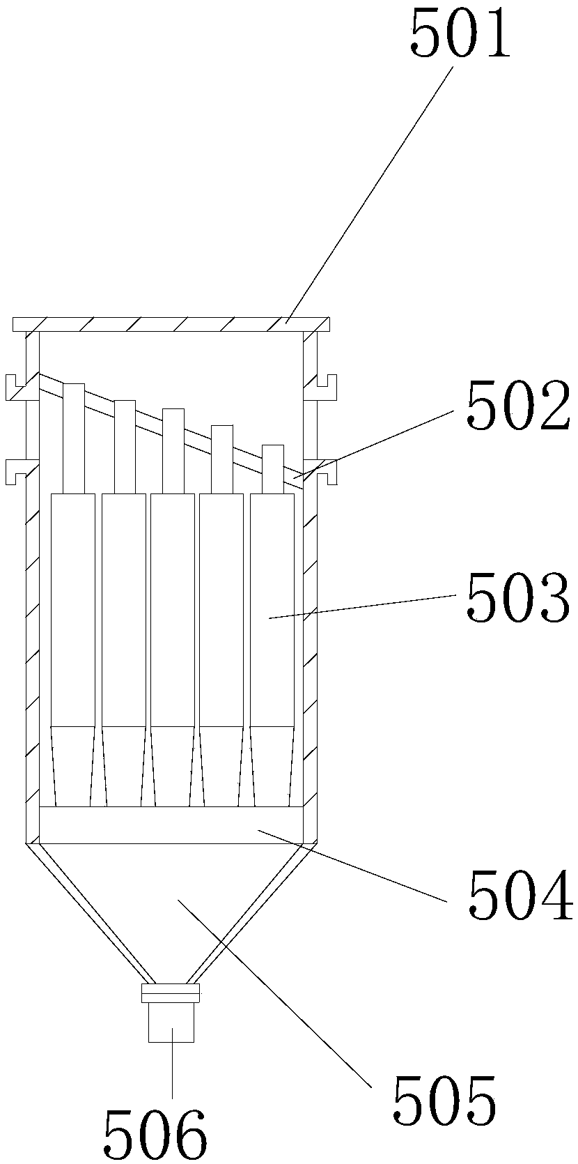 Dust collection device used in honeycomb ceramics processing