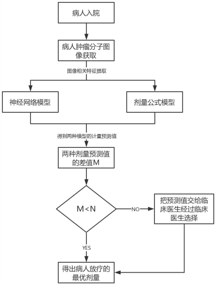 Method for determining radiotherapy dose according to characteristic parameters of tumor molecular images