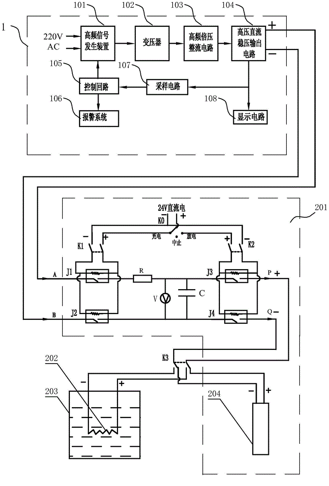 Underwater high-voltage discharge bubble generator