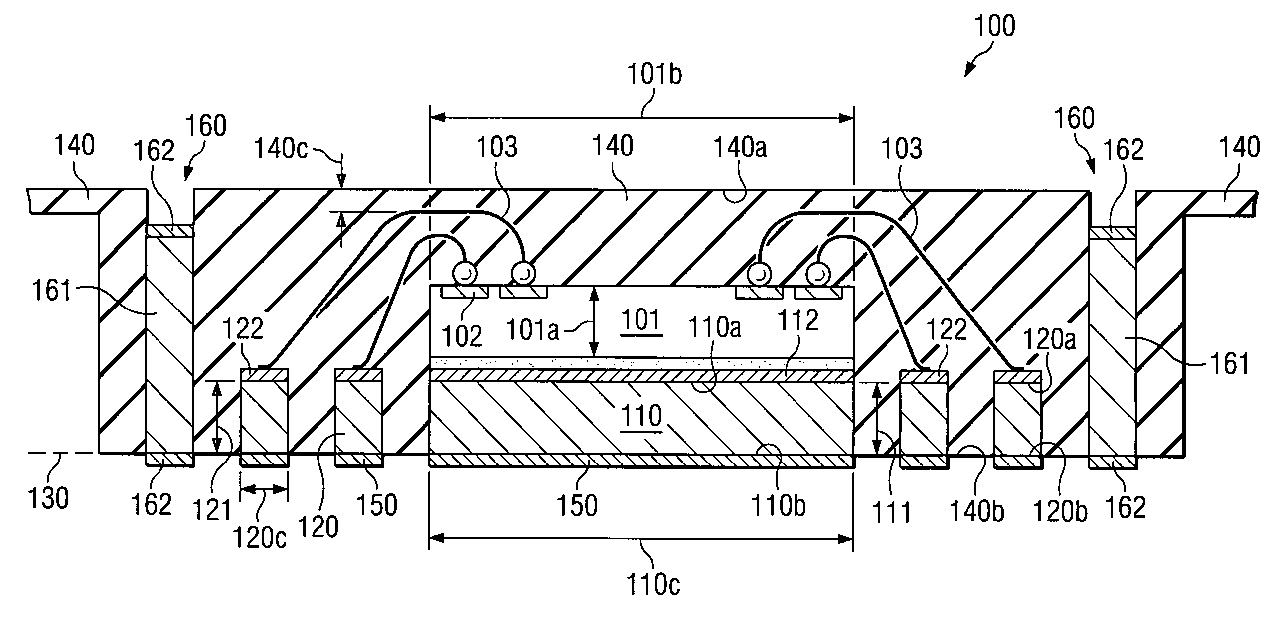 Structure and method of molded QFN device suitable for miniaturization, multiple rows and stacking