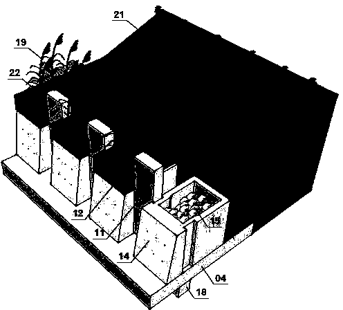 Ecological bank protection structure combining boxes and insertion plates