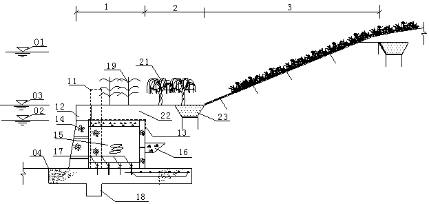 Ecological bank protection structure combining boxes and insertion plates