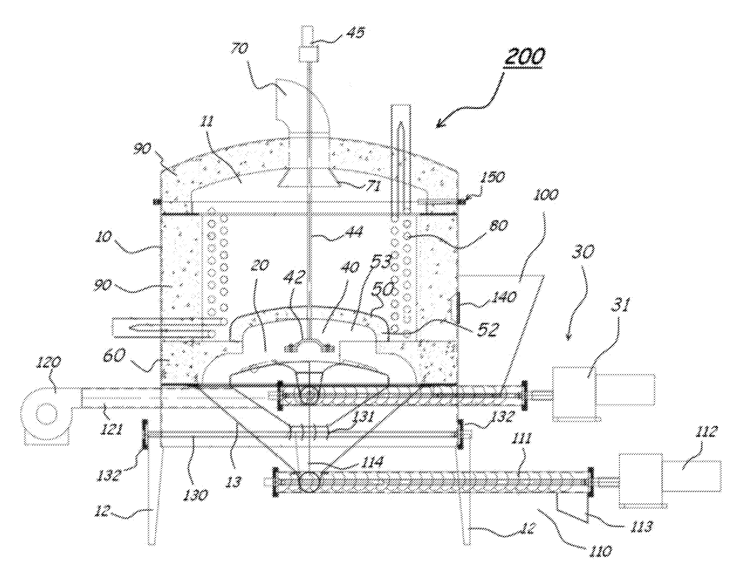 Solid fuel unit which burns solid fuels together with their volatile gases