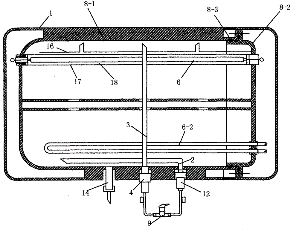 Optical wave heating non-metal injection-molded water tank electric water heater provided with water flow switch with pressure reduction function