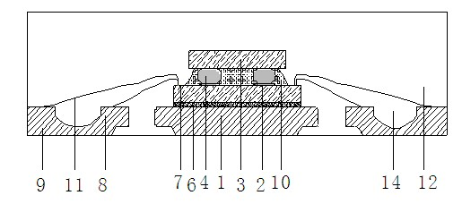 Multi-ring-arranged double-integrated circuit (IC) chip packaging piece and production method thereof