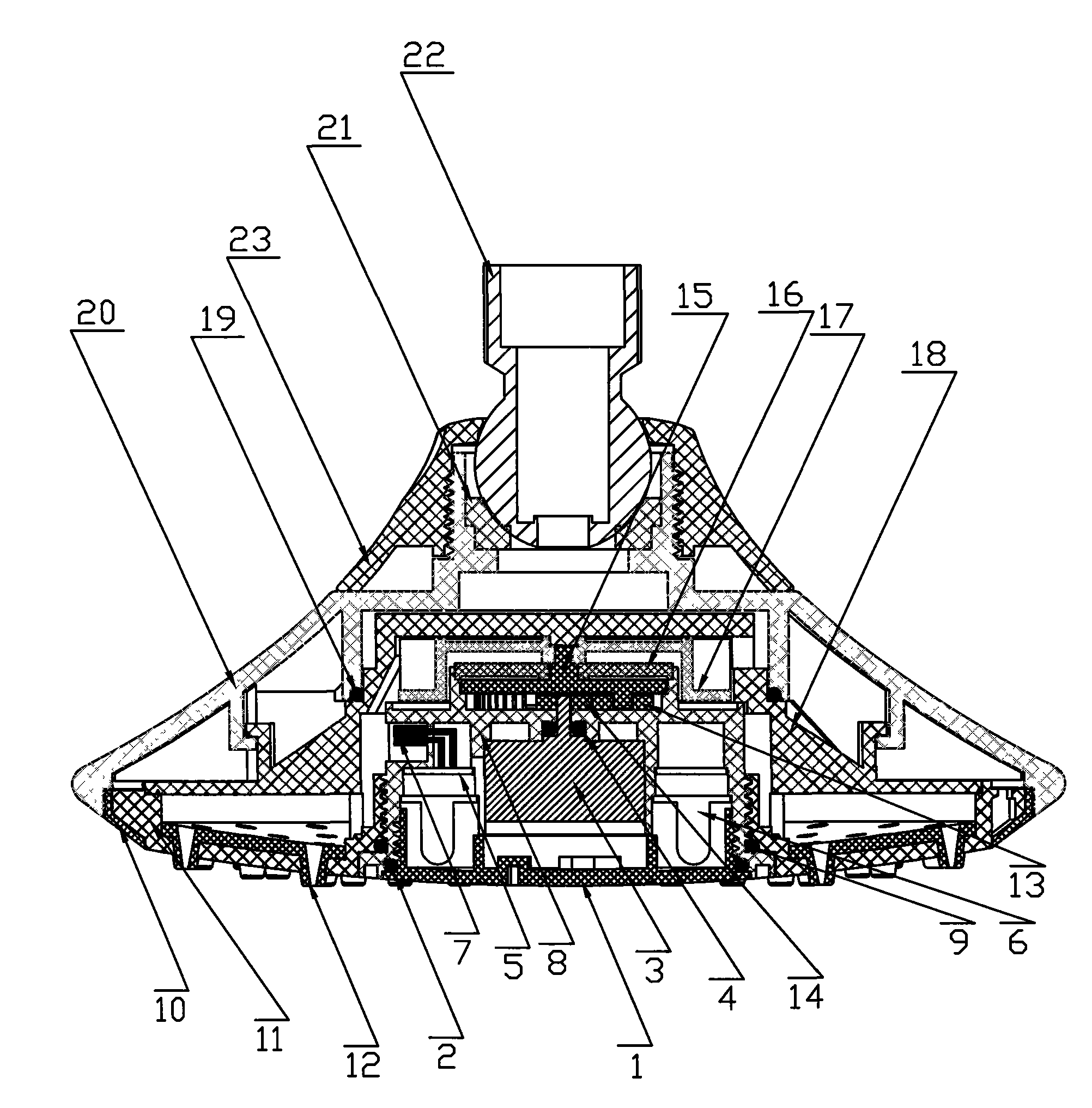 Self-generating shower head for indicating water temperature by light