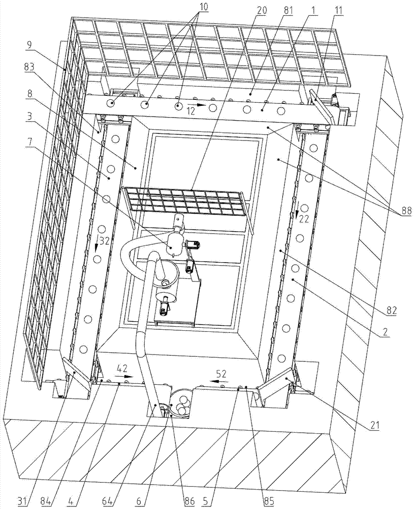 Volleyball court capable of automatically collecting volleyballs