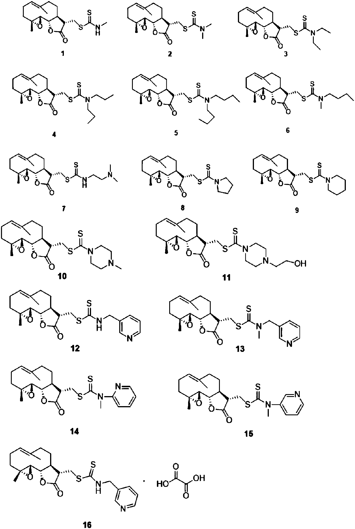 Parthenolide dithiocarbamate derivative, salt and medicinal composition thereof, and use of derivative, salt or medicinal composition