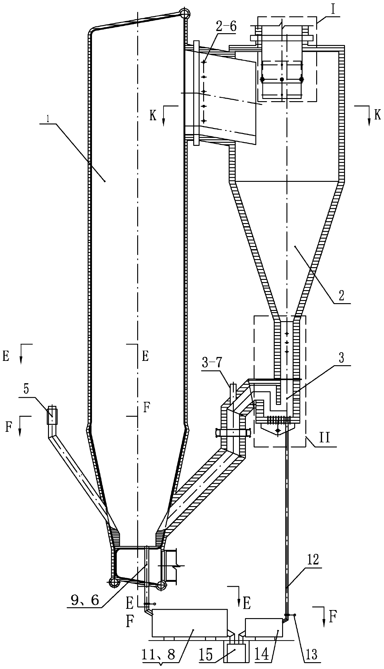 Separating and returning adjusting and controlling system of low-emission type circulating fluidized bed boiler and integrated method