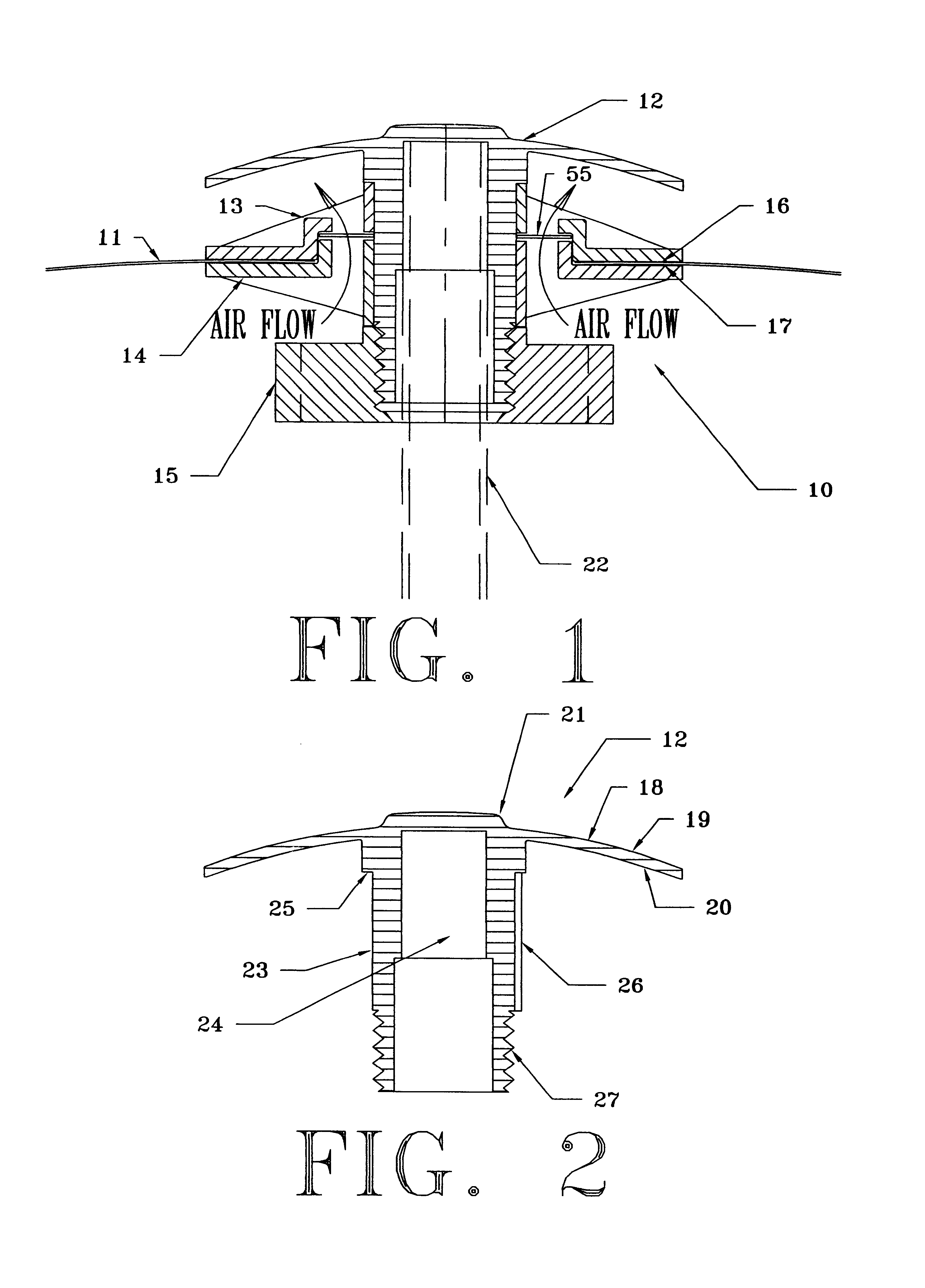 Ventilator for covers for boats and other vehicles