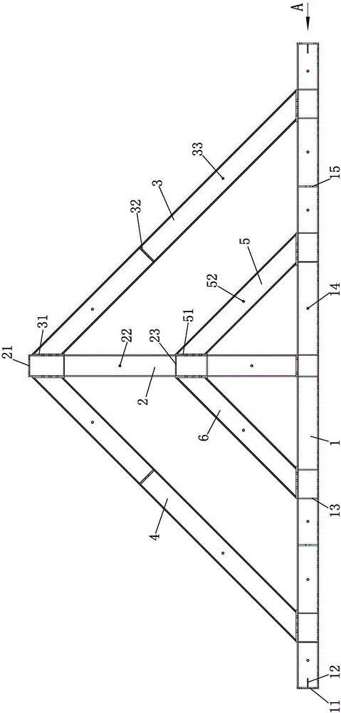 A fish-belly beam component of an internal support system for foundation pit support