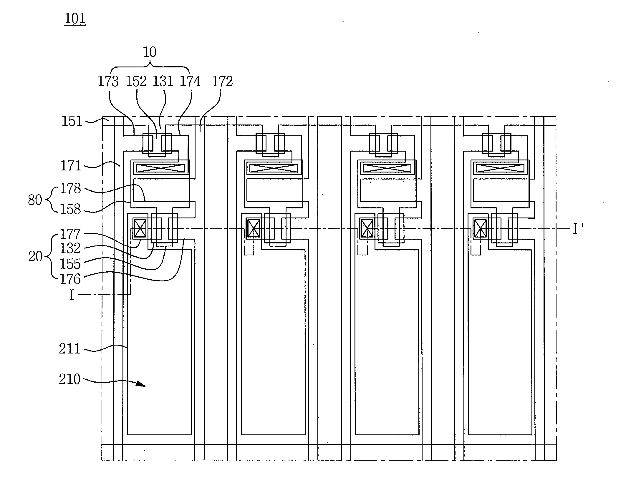 Display device comprising gray color filter