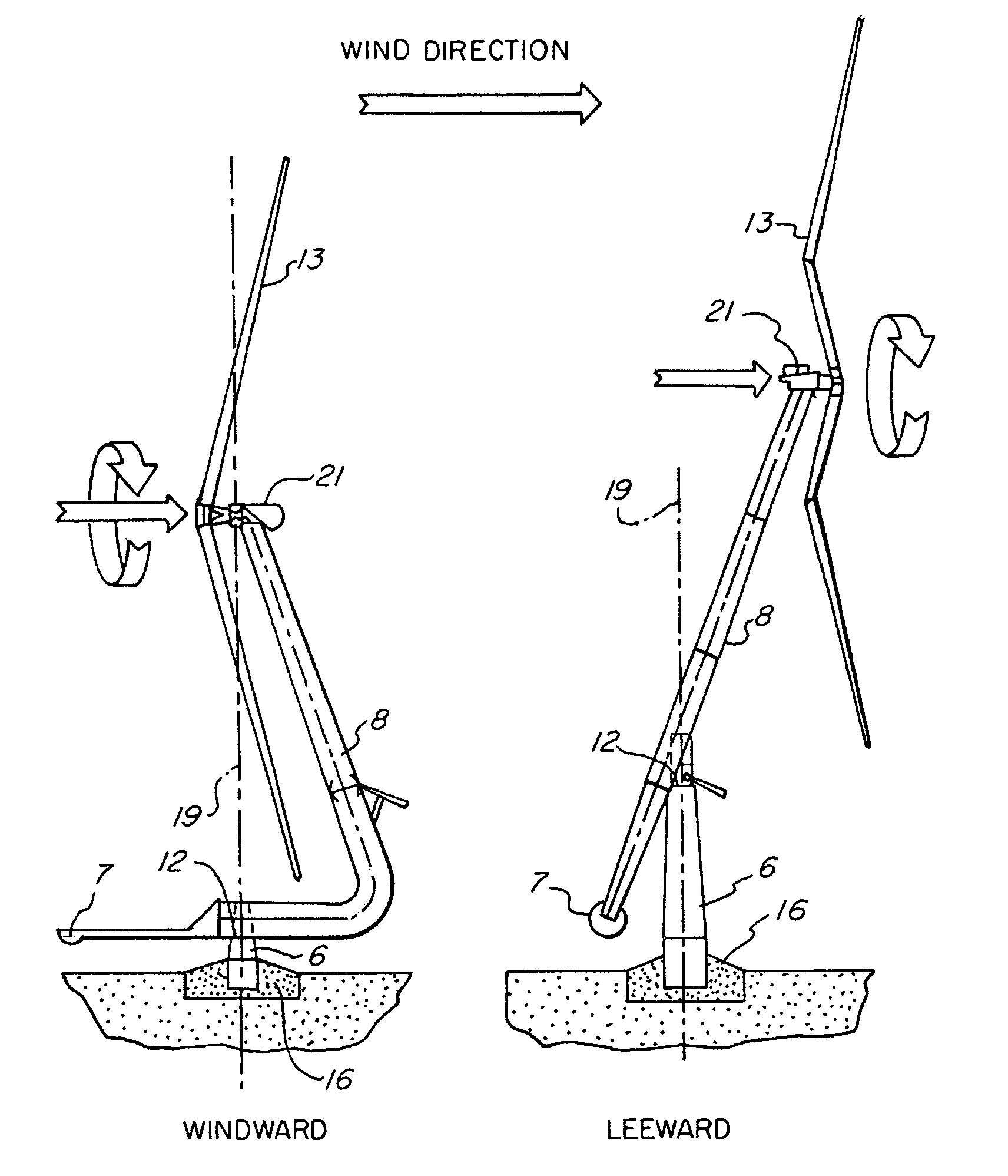 Self-guiding wind turbine