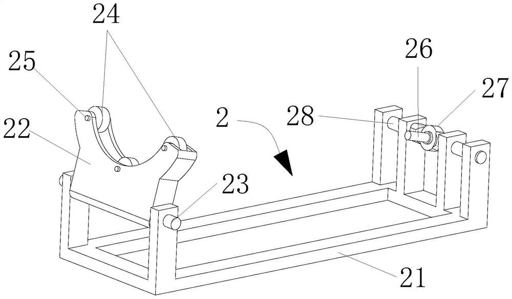 Welding device for fracture of large inclined roll shaft of ring rolling mill and repairing process of welding device