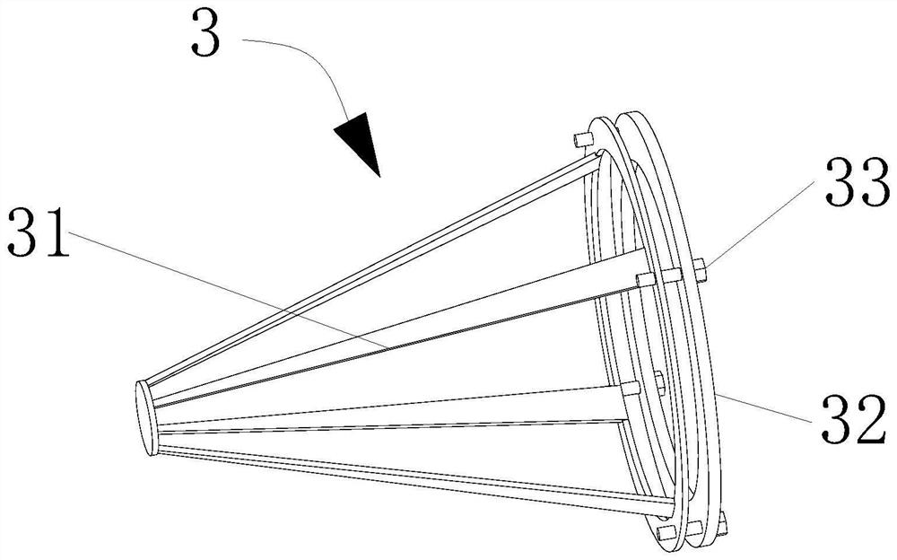 Welding device for fracture of large inclined roll shaft of ring rolling mill and repairing process of welding device