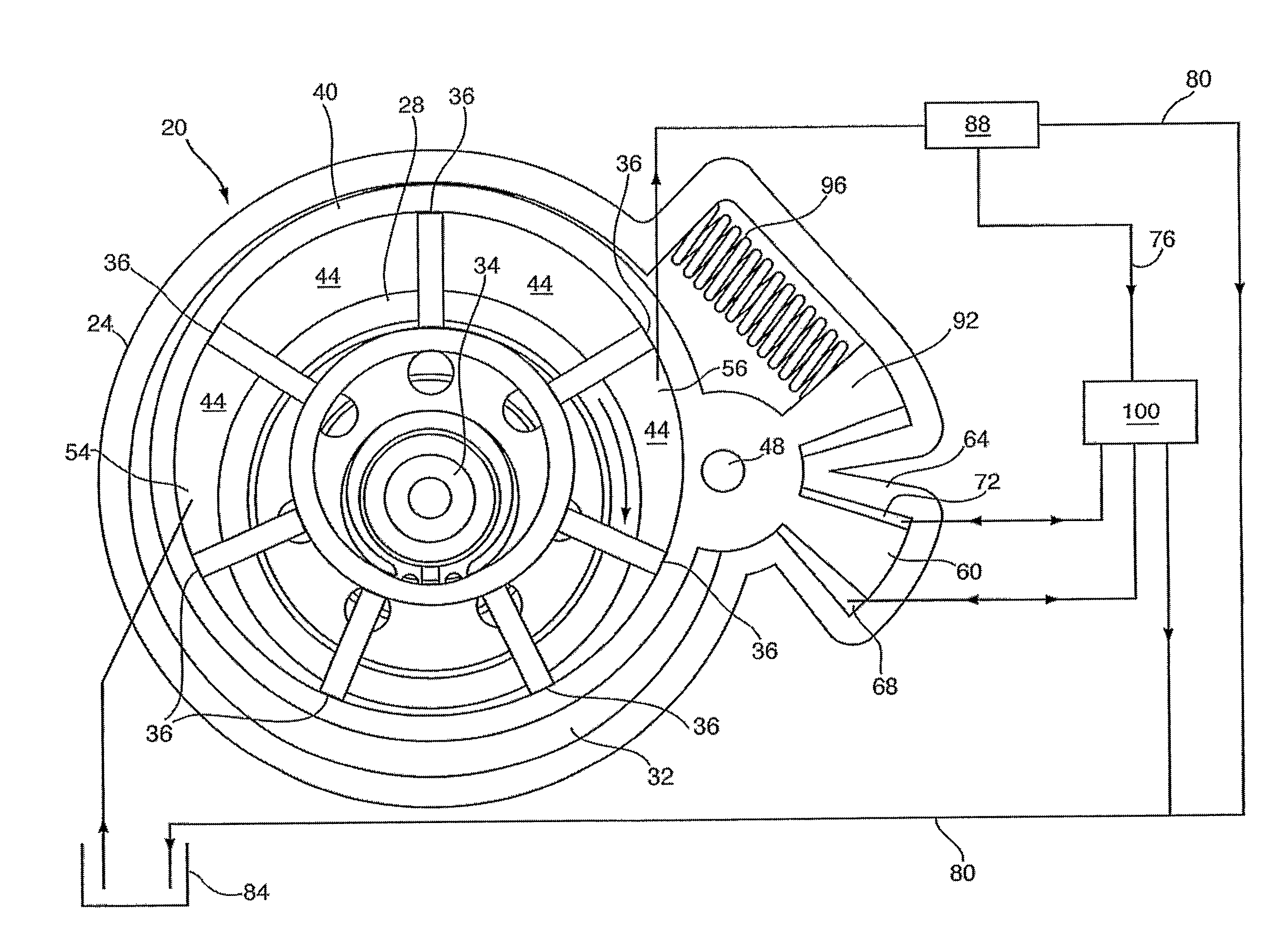 Continuously variable displacement vane pump and system