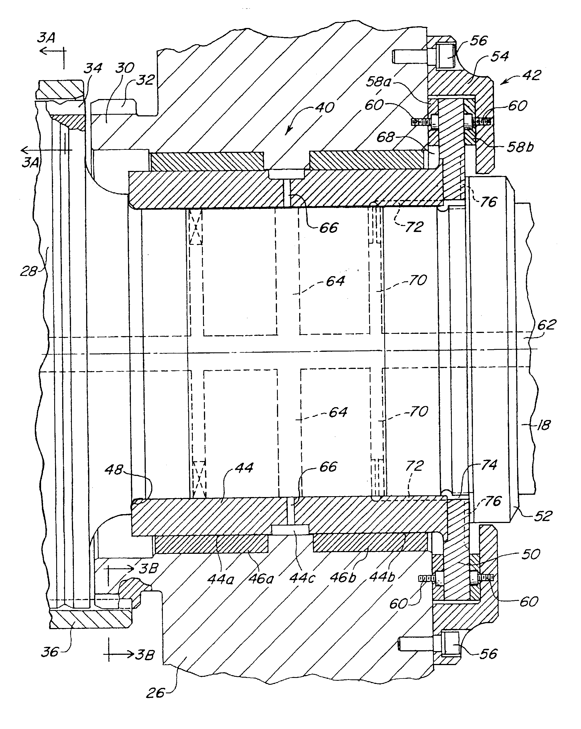 Journal bearing and thrust pad assembly