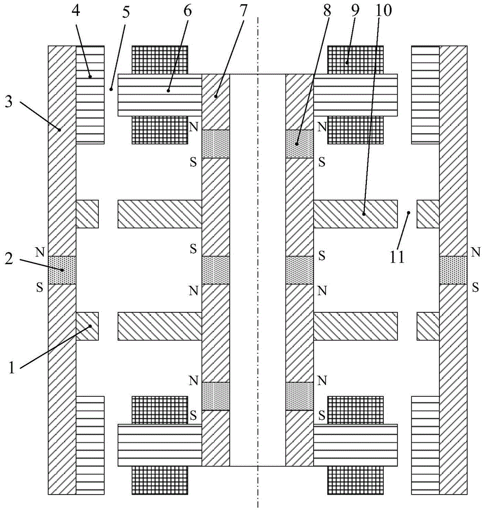 A four-degree-of-freedom outer rotor magnetic bearing