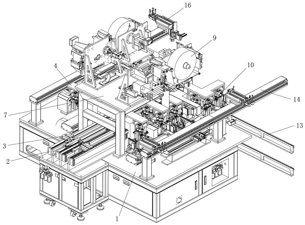 Battery cell circulating supply outer plate lamination production line and production process thereof