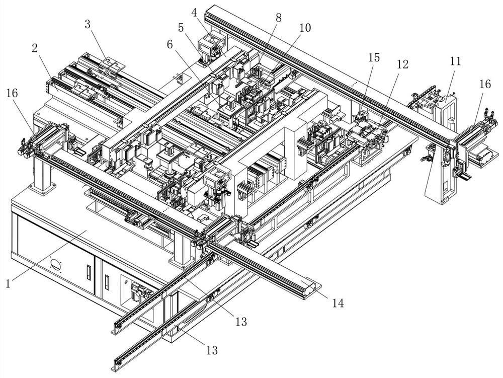 Battery cell circulating supply outer plate lamination production line and production process thereof