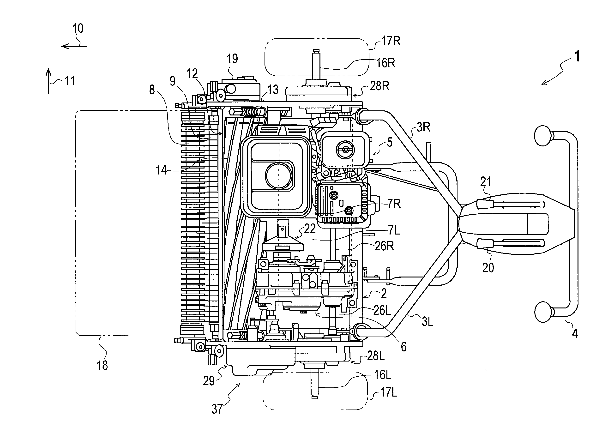 Power Transmission Mechanism for Walk Behind Lawnmower