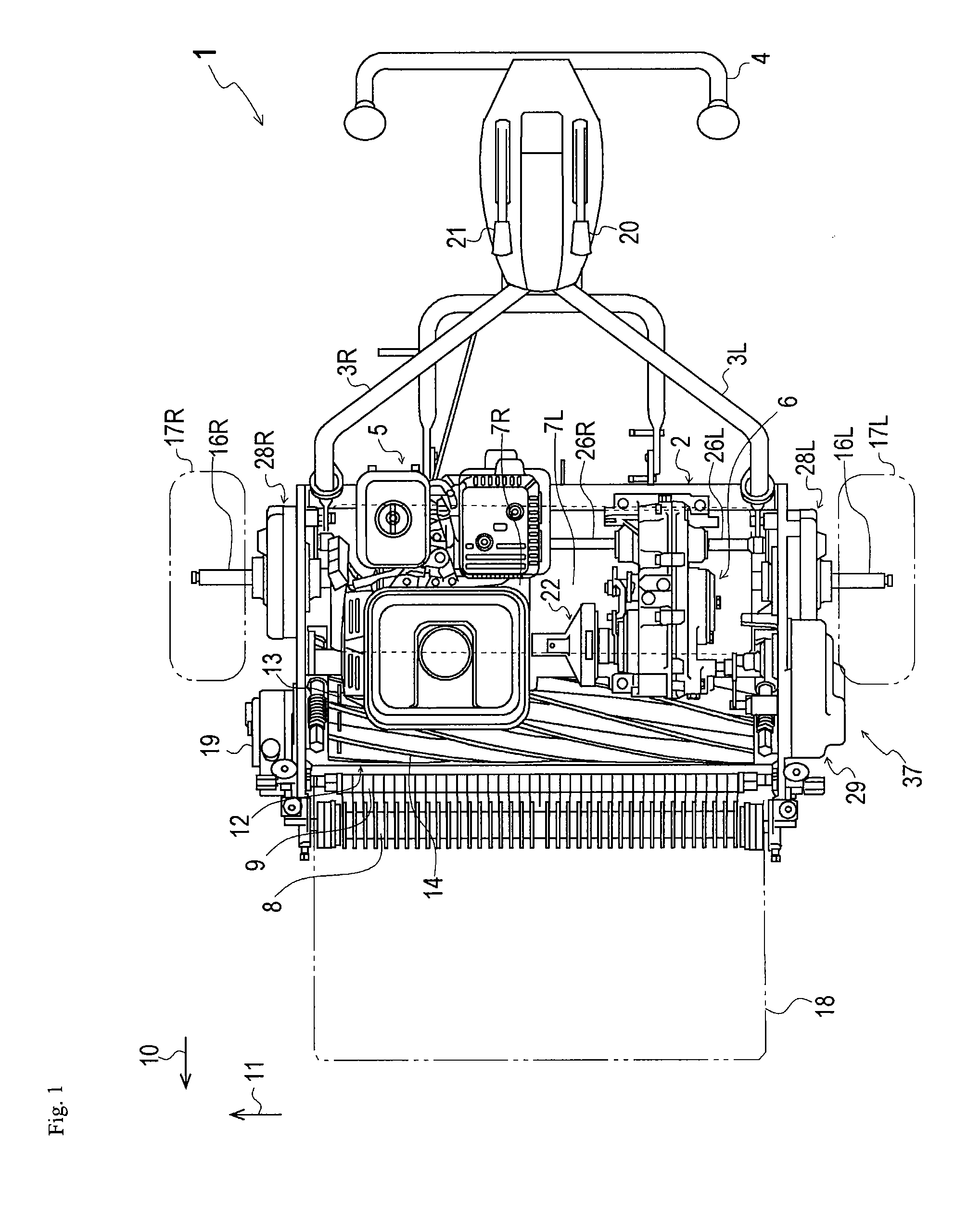 Power Transmission Mechanism for Walk Behind Lawnmower