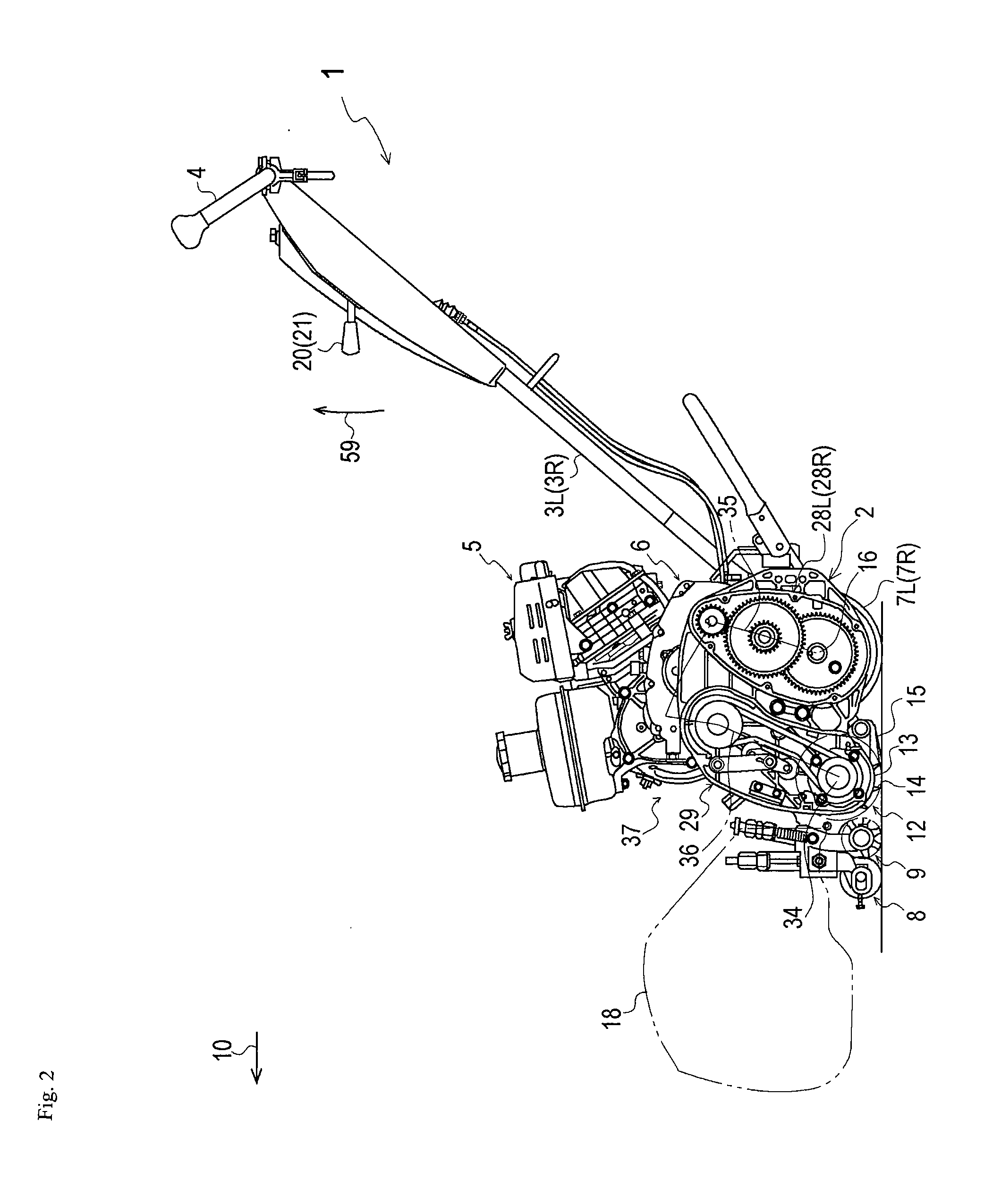 Power Transmission Mechanism for Walk Behind Lawnmower