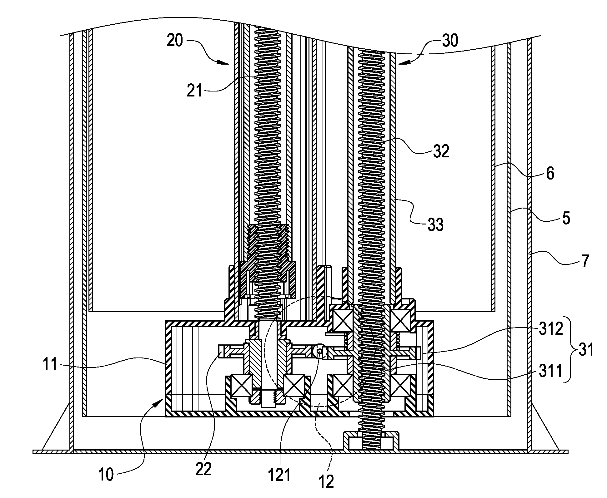 Lifting Device having Double Screw Rods