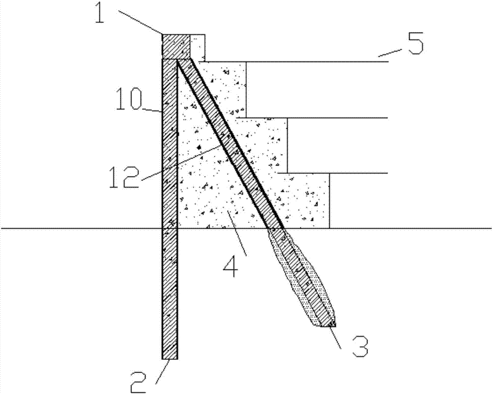 Stability and deformation control structure of mountainside high-filled embankment and construction method