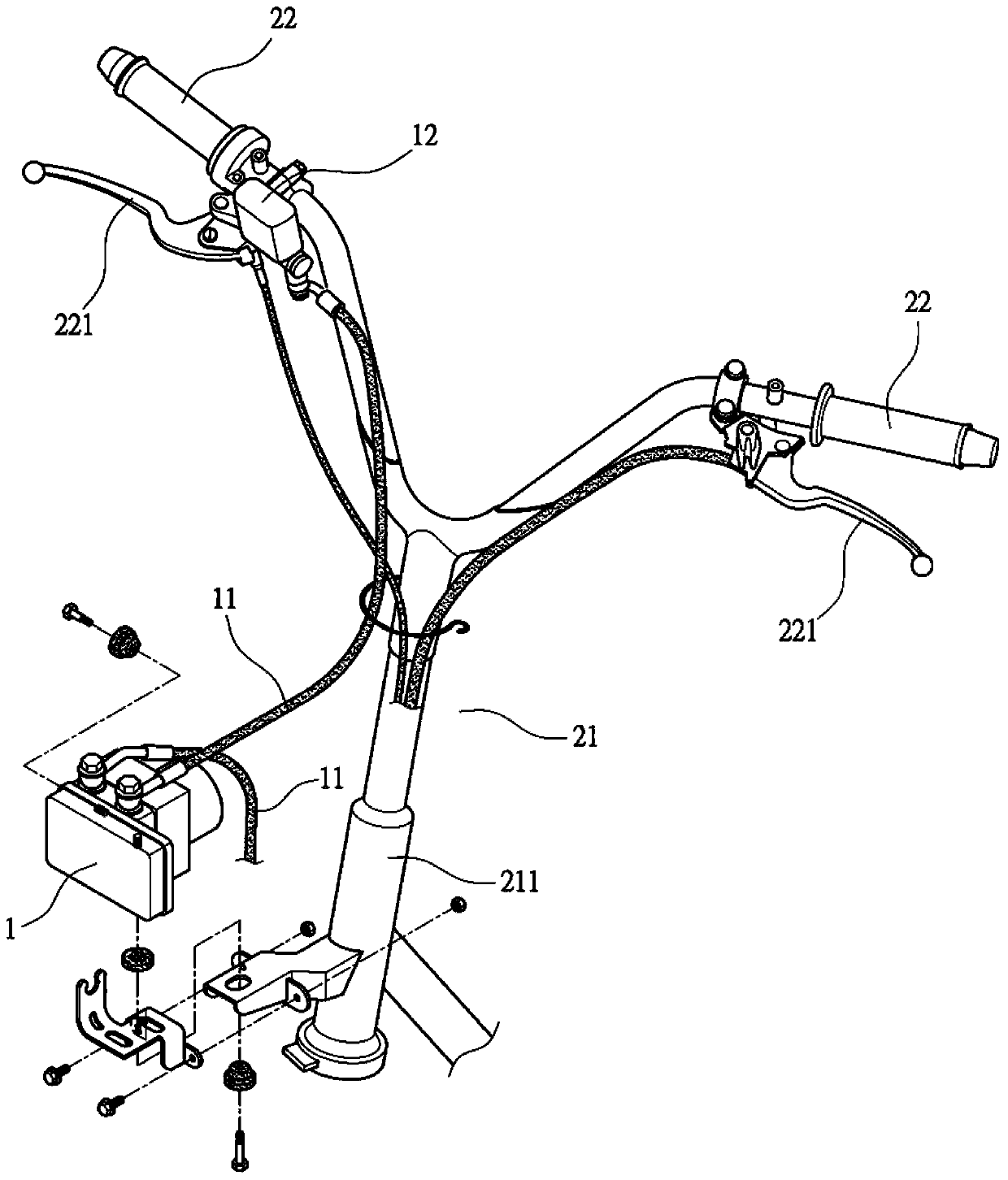 Motorcycle anti-skid brake system structure