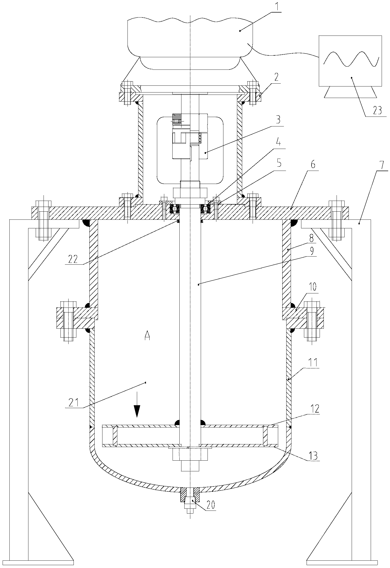 Rotation type cavitation erosion and erosive wear synergistic testing apparatus