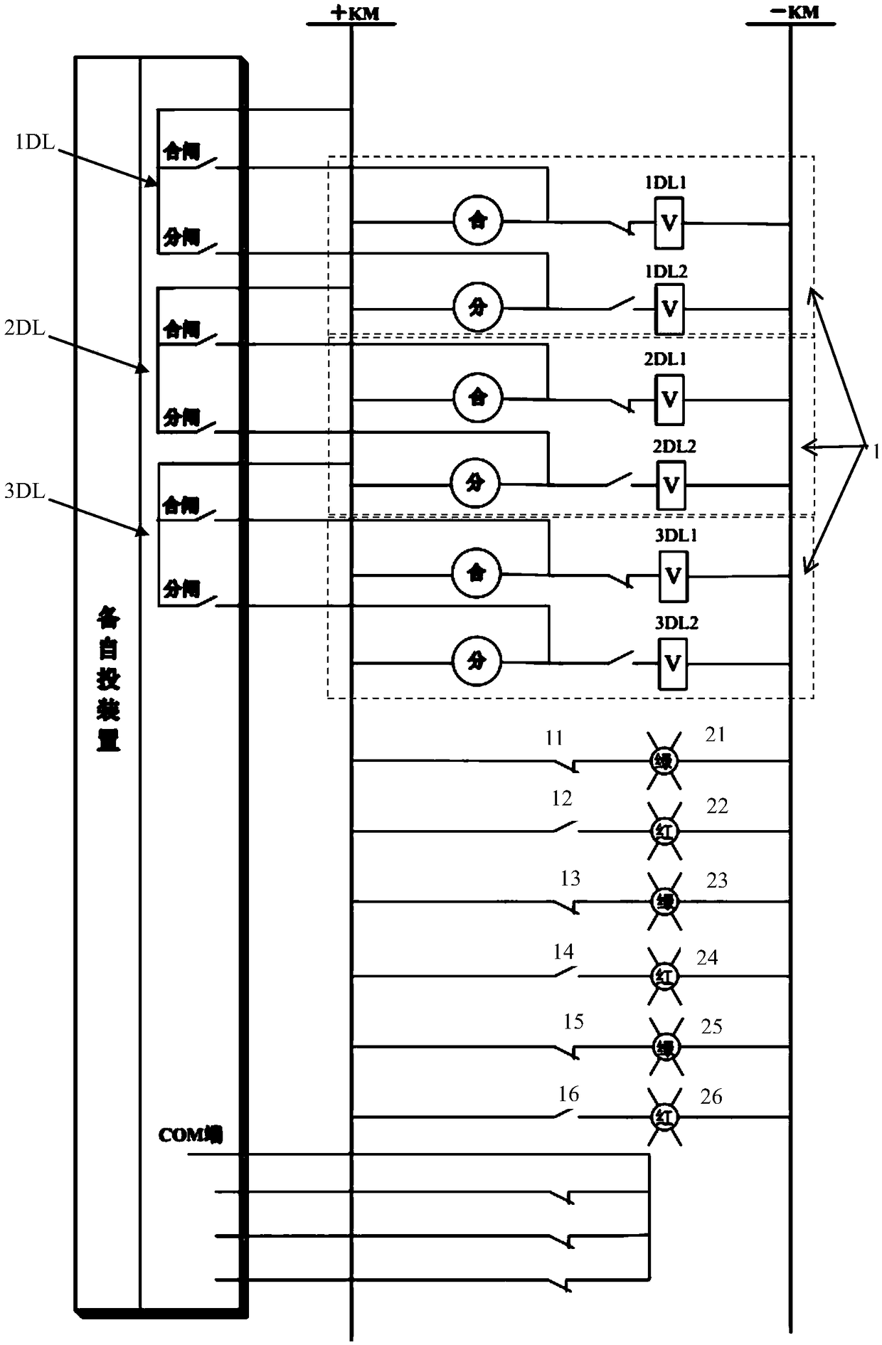 Rapid verification device of backup automatic switching