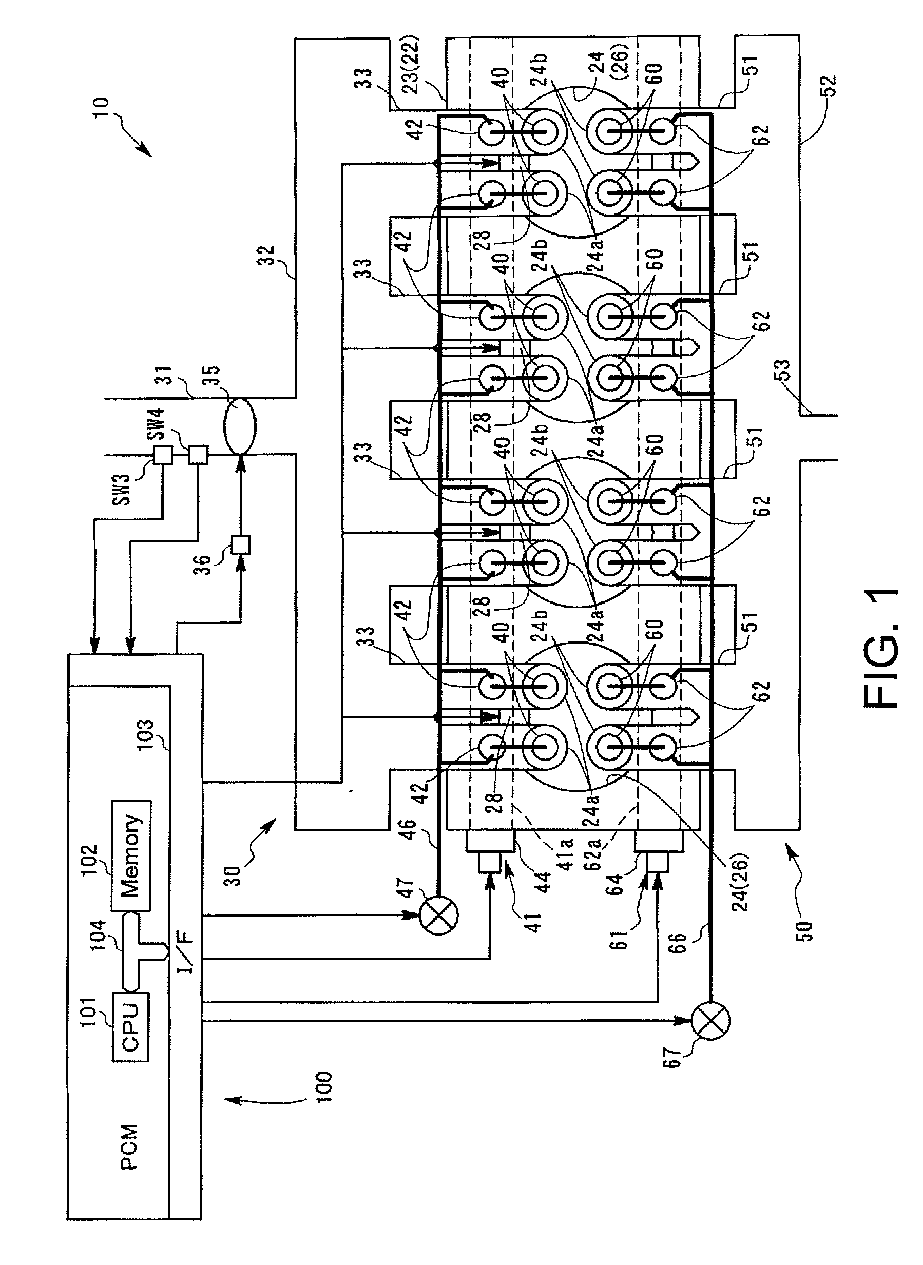 Method of controlling an internal combustion engine and system including the engine