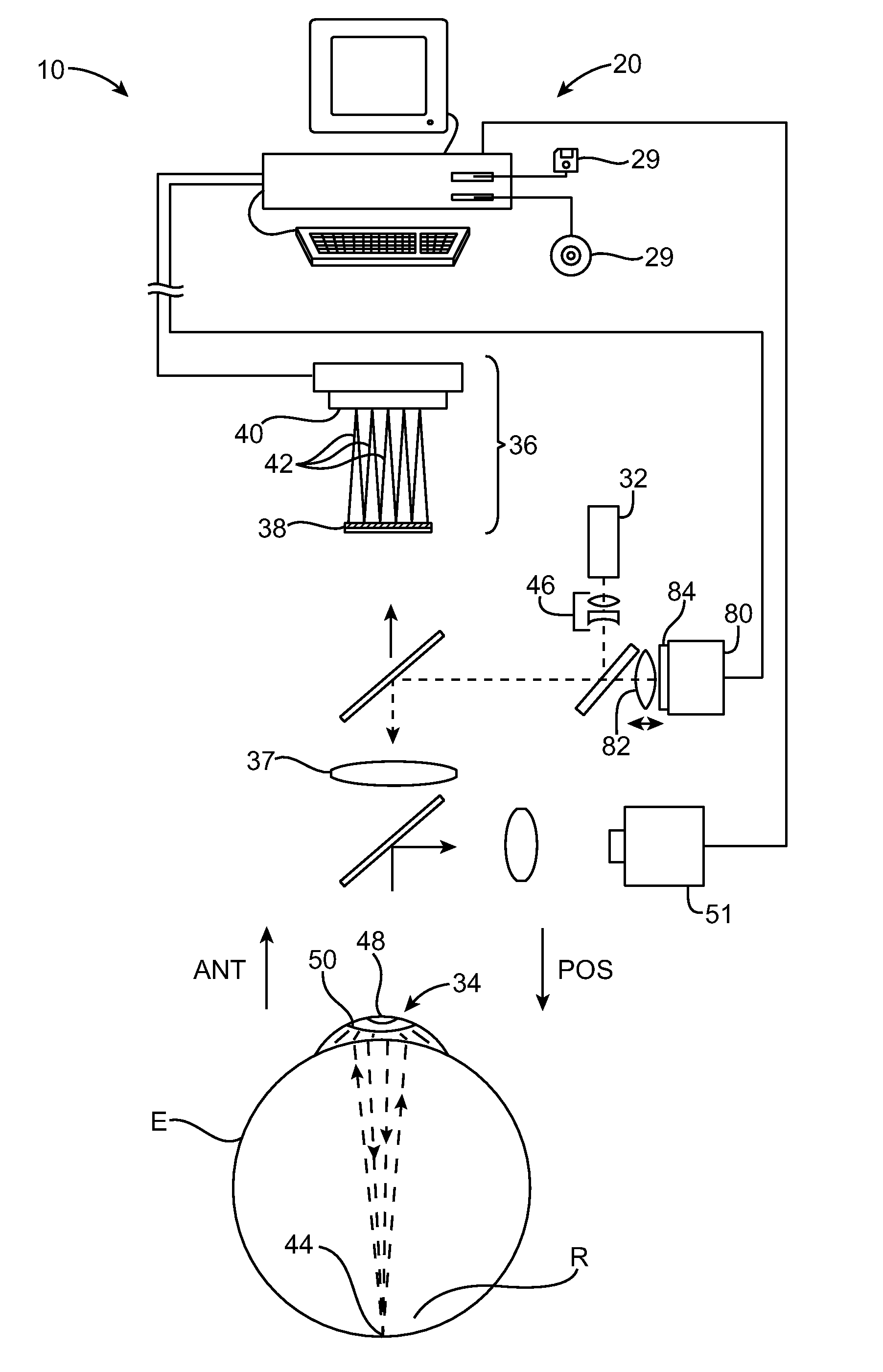 System and Method for Illumination and Fixation with Ophthalmic Diagnostic Instruments