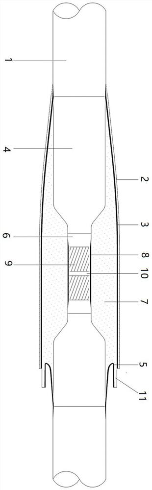 500kV and below single-core cross-linked power cable insulation joint and manufacturing process thereof