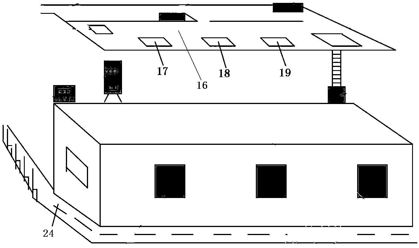 Building structure with storied house built on ground and zoology circulating water fish-farming workshop built underground