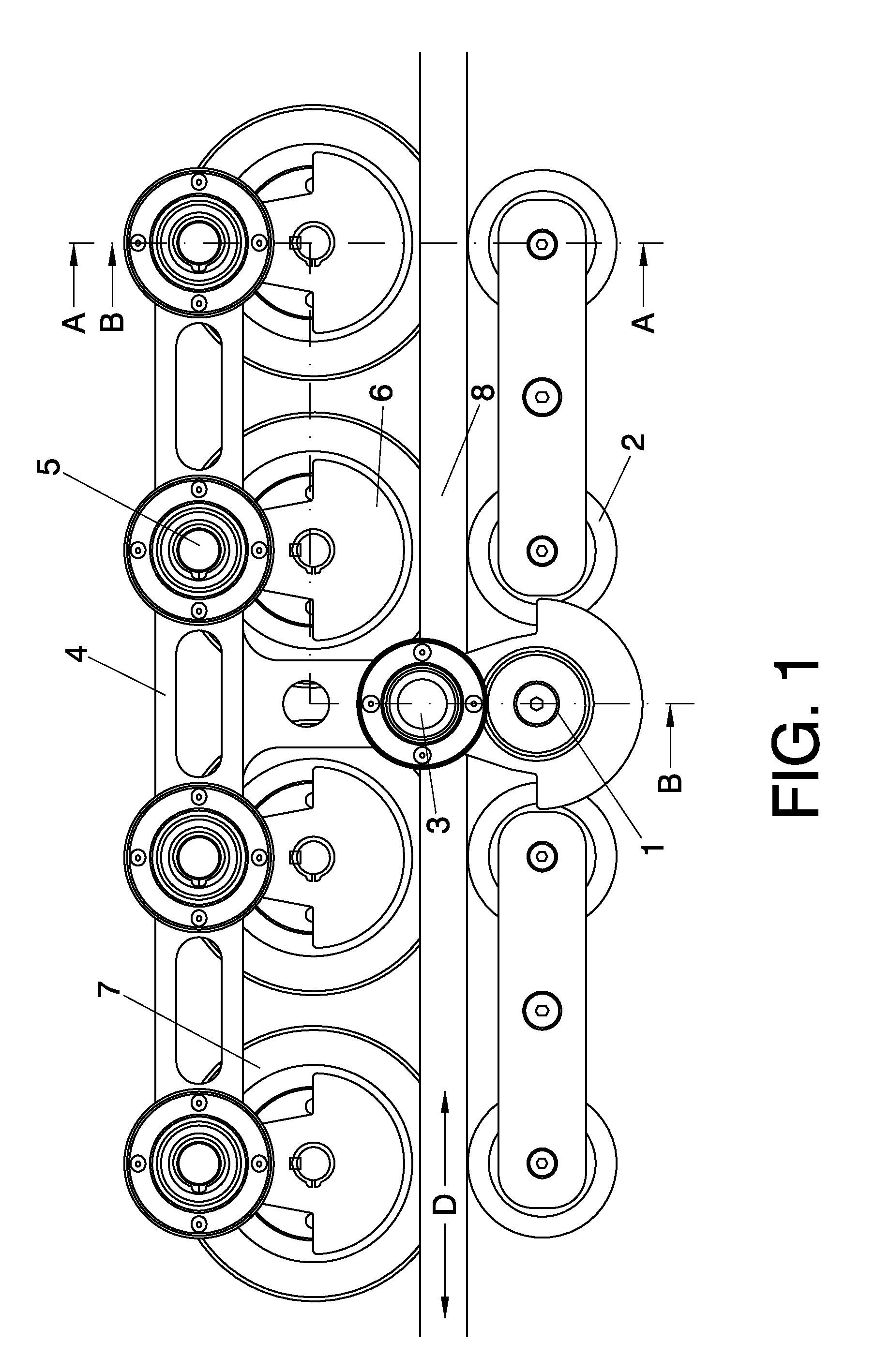 Linearly actuated rotating handrail system for escalators and moving walkways