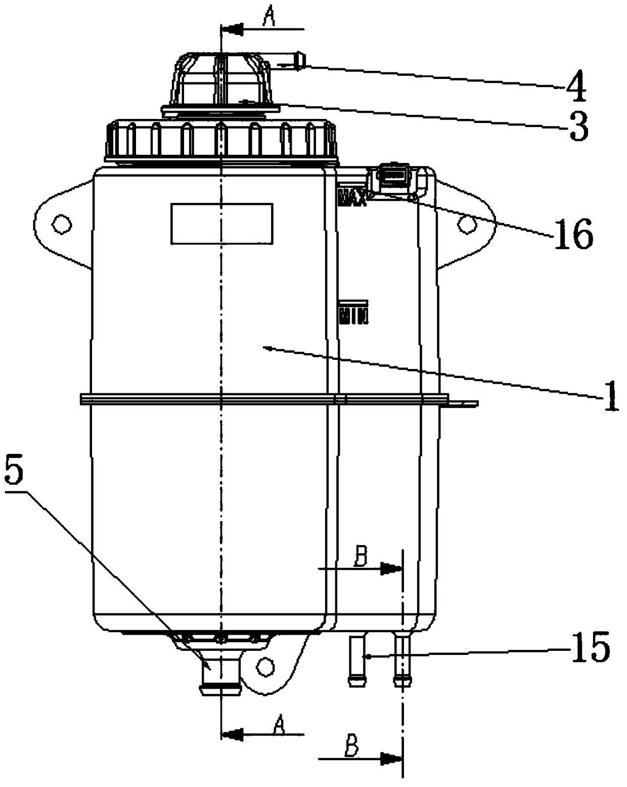 An expansion tank and a fuel cell thermal management system